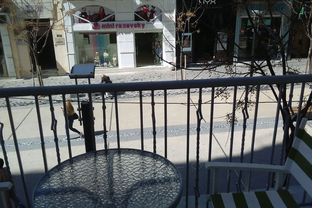 Access to the wonderful balcony overlooking the pedestrian