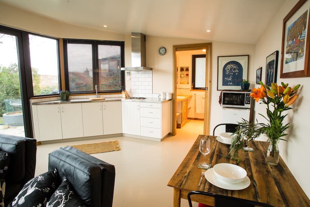 The kitchenette is fully equipped. Tea and coffee are provided.