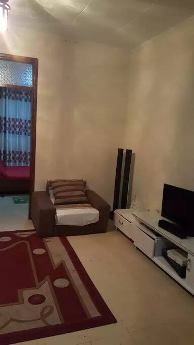 Salon with bedroom view