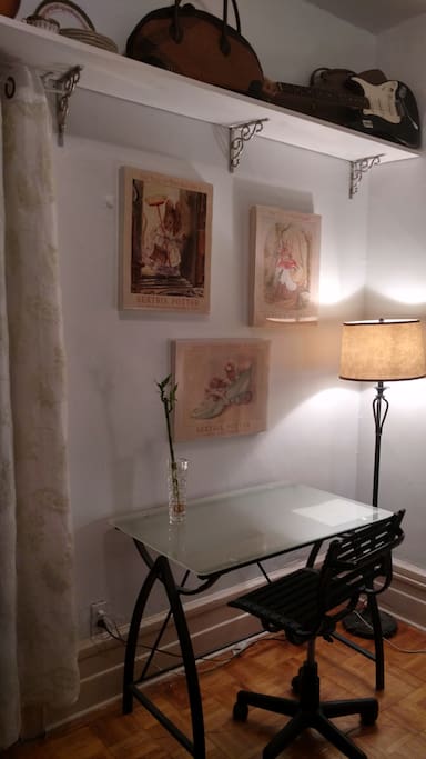 There's an overhead light for more brightness.
