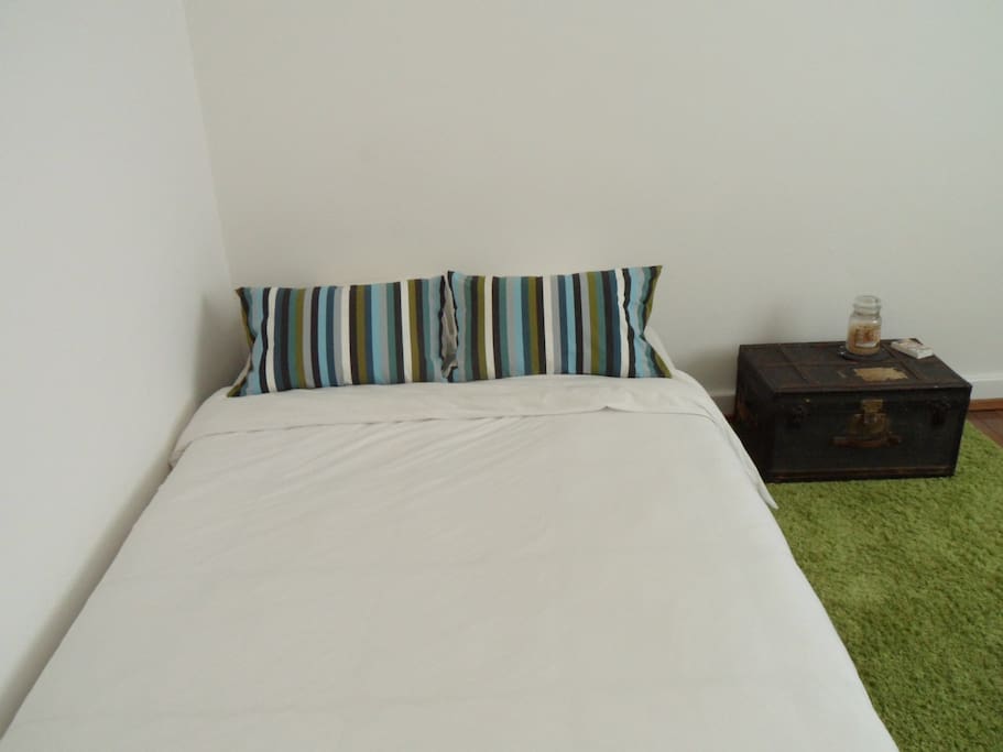 Wide sofa bed.
