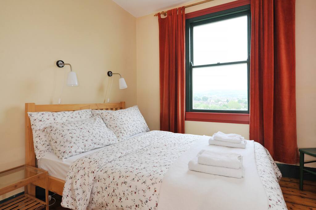 Bedroom 1 with wonderful views over Bath