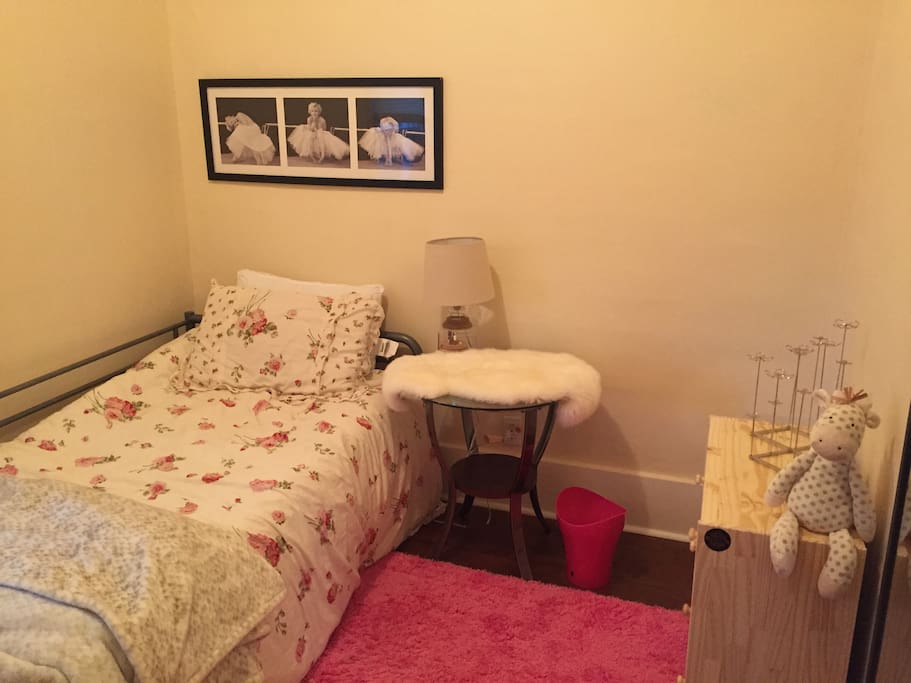 Bedroom (decor is temporary), but fully furnished.