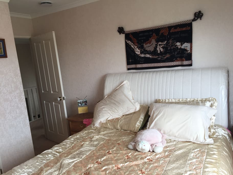 Comfy bed in cosy room