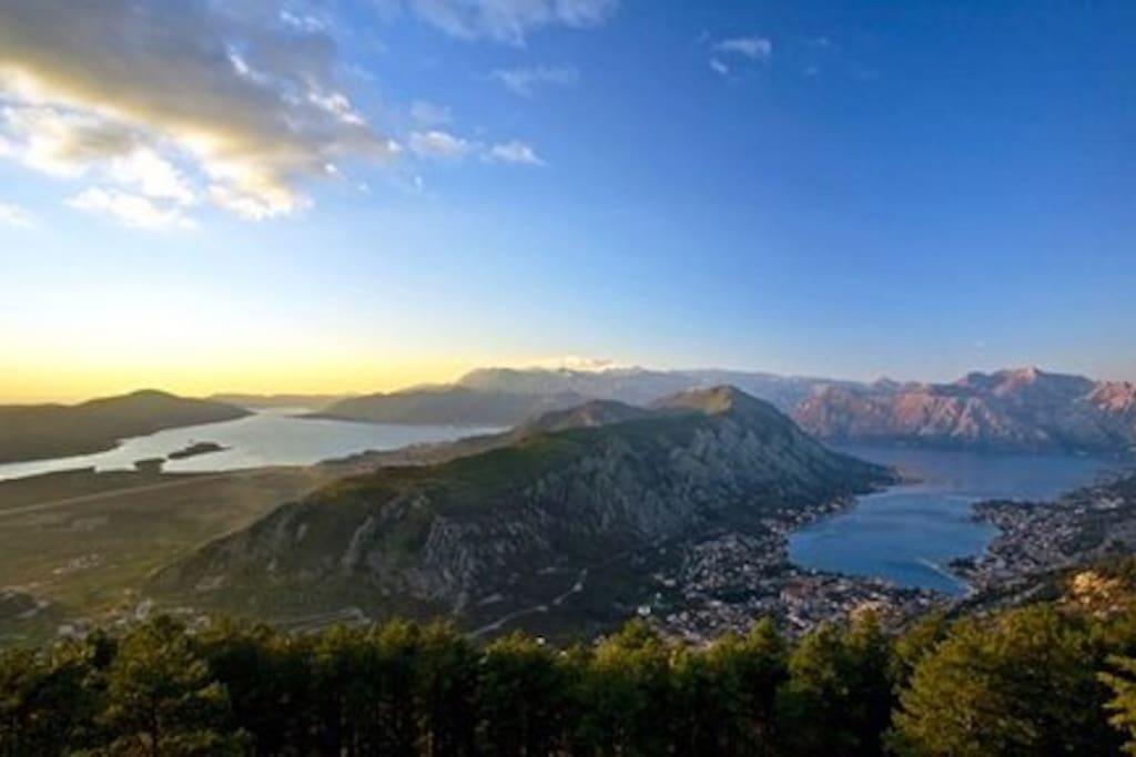 Mount Vrmac separating Tivat & Kotor Bays