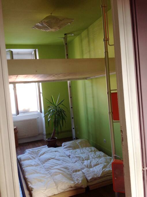 Chambre lit double ou lit mezzanine+ lit bb