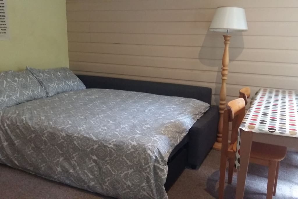 Sofa opens into a double bed
