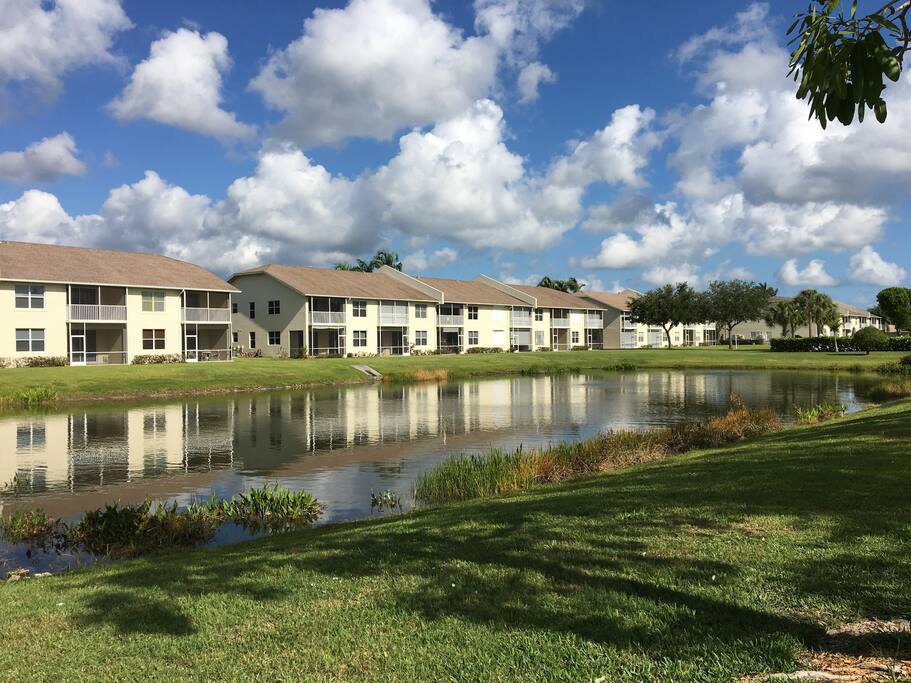 View of Condo from the Pond