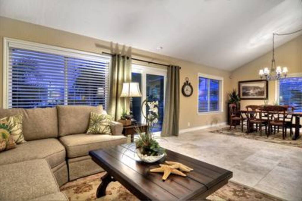 Unit A: living room and doors onto balcony