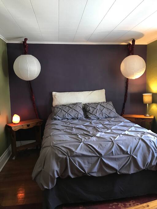 Queen bed bedroom space