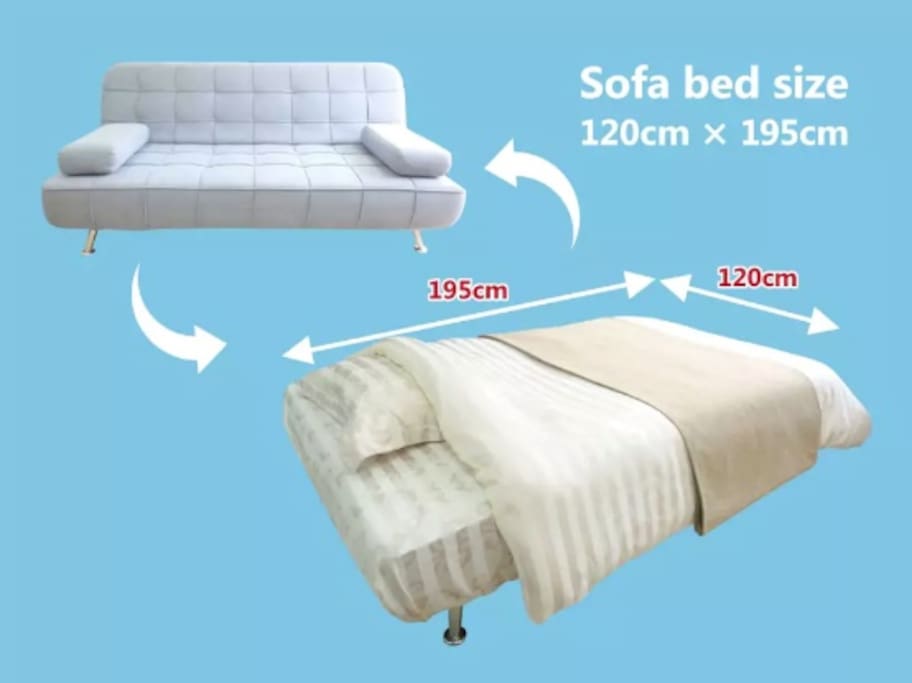 Sofa bed size