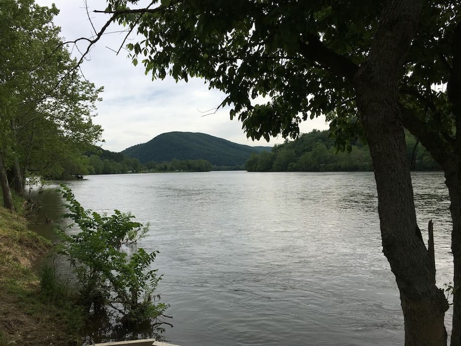 Mountain view from property river bank