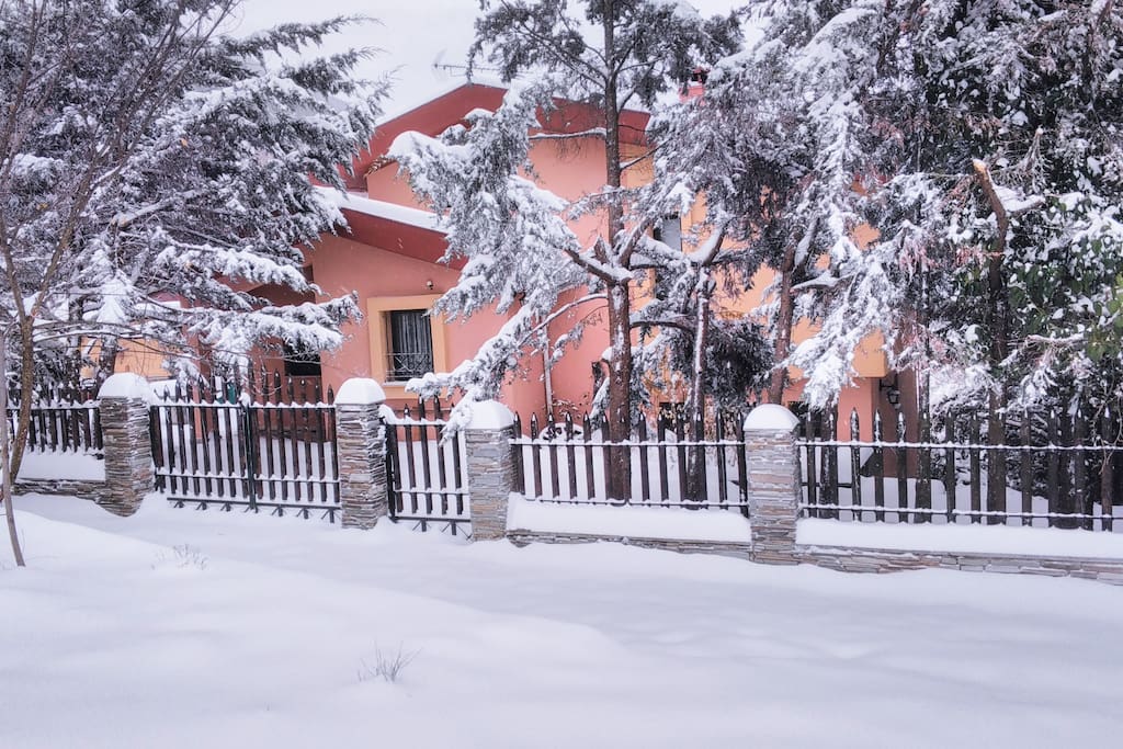 Snowy Winter - house front view
