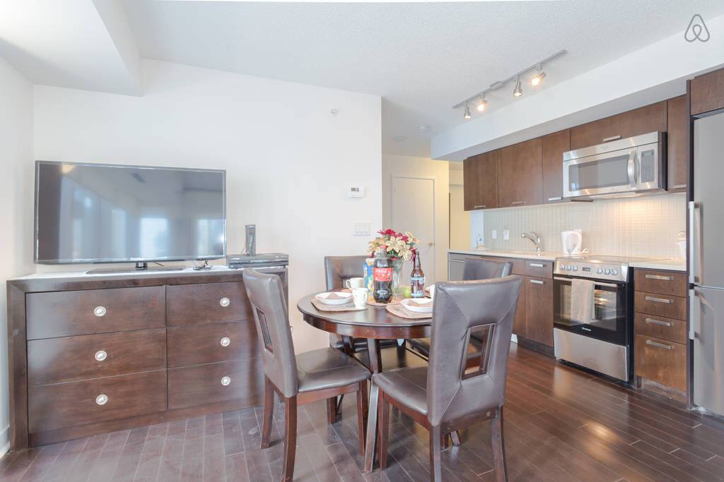 View of the Kitchen, Living/Dining area.