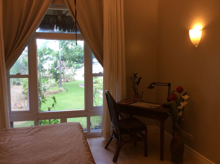 Desk in ocean view suite