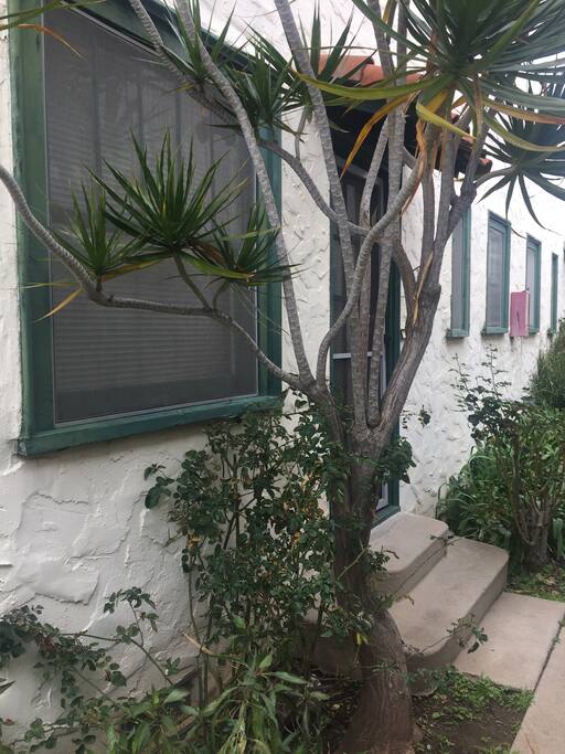 Side view of front entrance