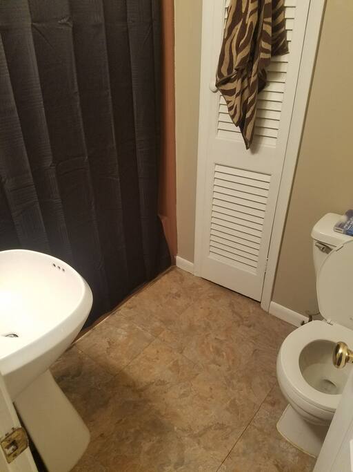 small bathroom but clean and tidy.