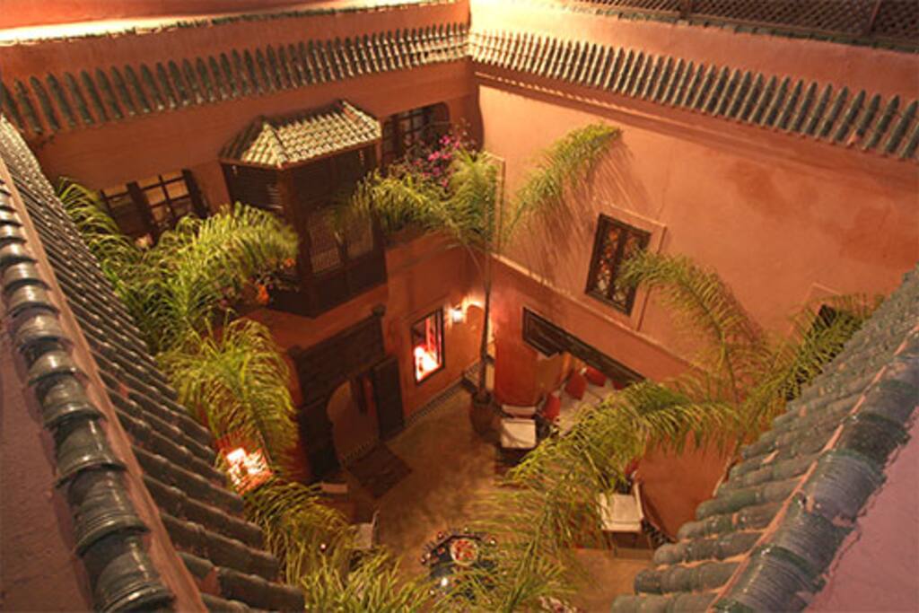 Patio central vu de la terrasse