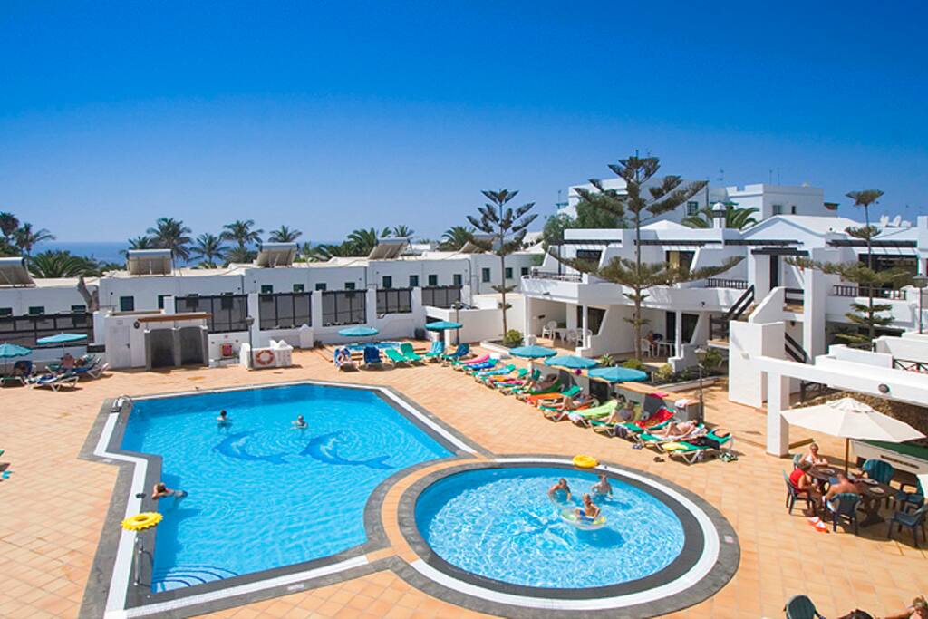 Heated pools.