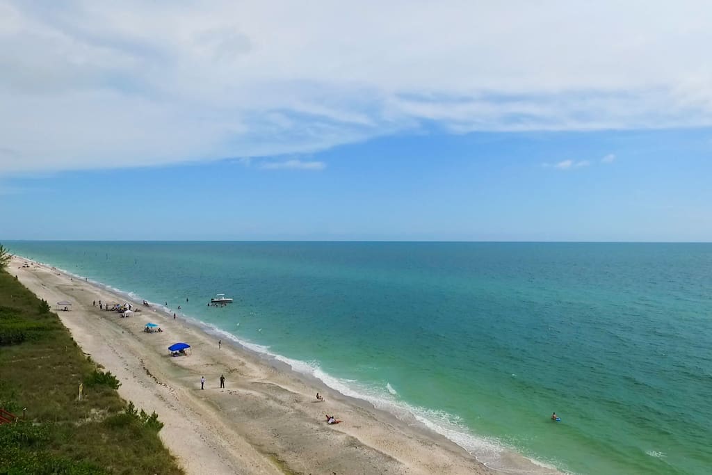 Beach right across the road