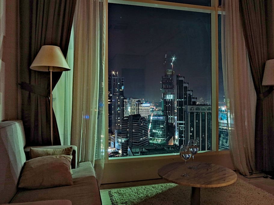 Summer night & city lights ~ Night view from living room