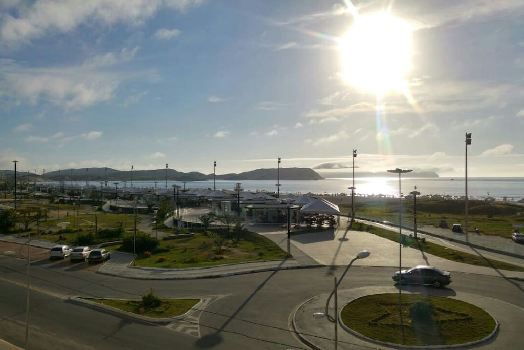 Vista da varanda com novos quiosques.