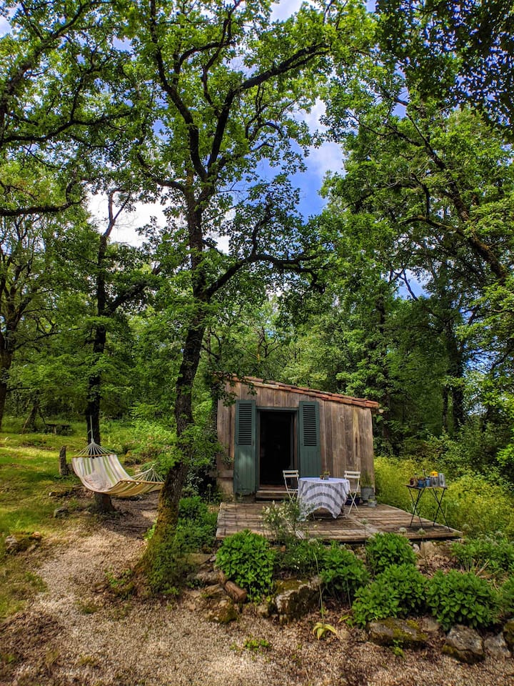 Wooden cottage with pool and wood-burning stove
