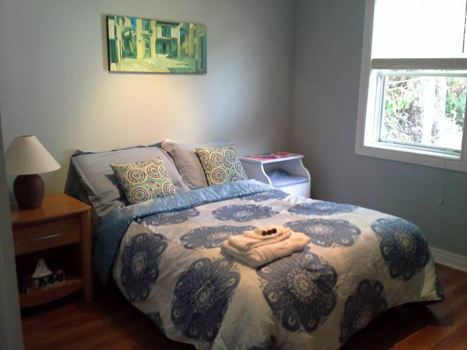 Enjoy the view of the treed-in backyard from your window!