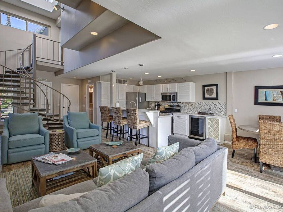 The open concept floor plan is perfect for groups