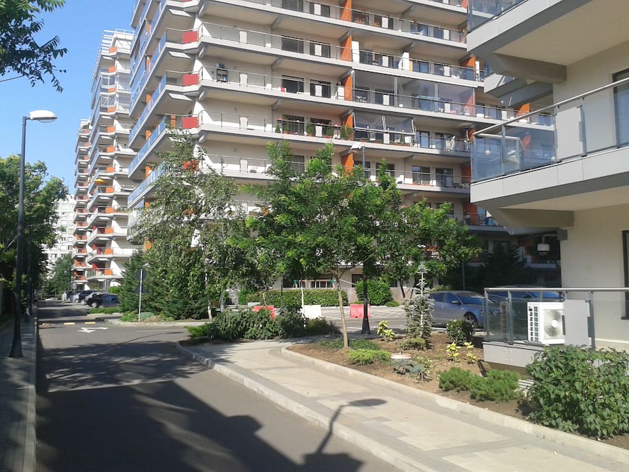 Located in a modern city complex