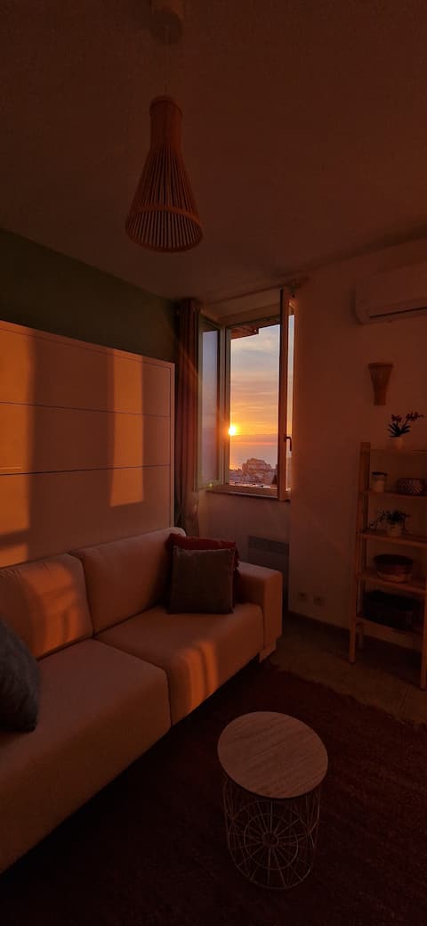 Airbnb performant: Studio, 2 stars, with superb sea and Monaco views. à Cap D'ail
