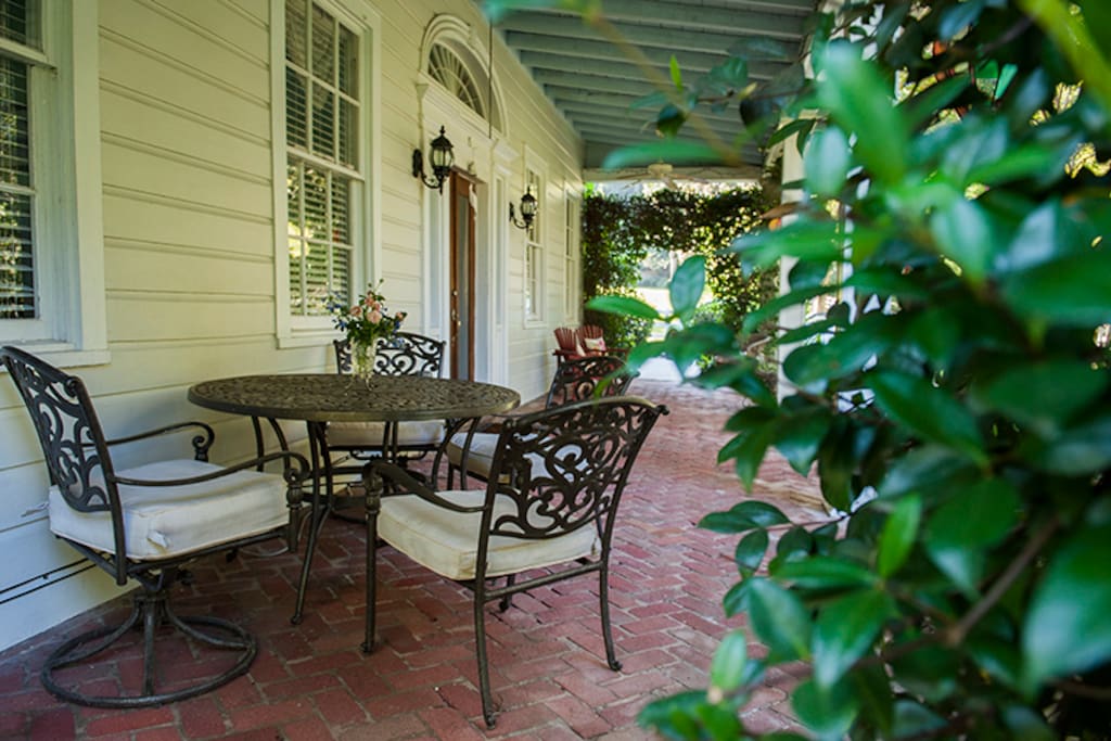 Lay back and relax on the Southern-style front porch.