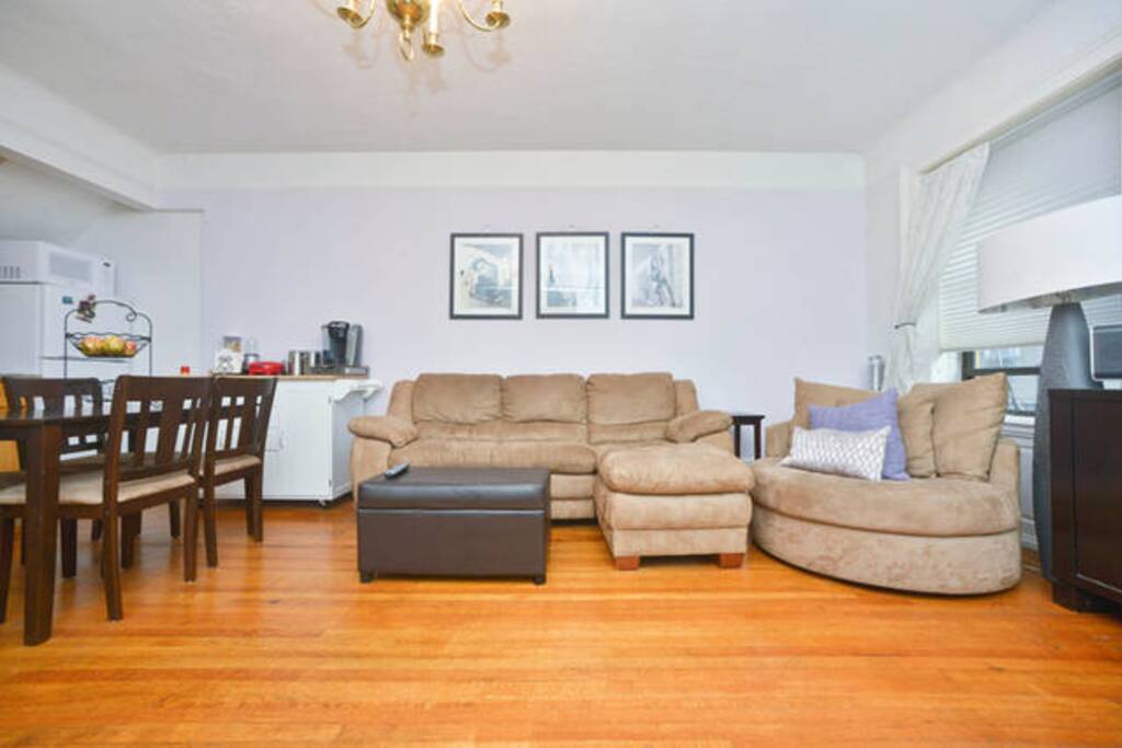 Large open floor plan living room and kitchen