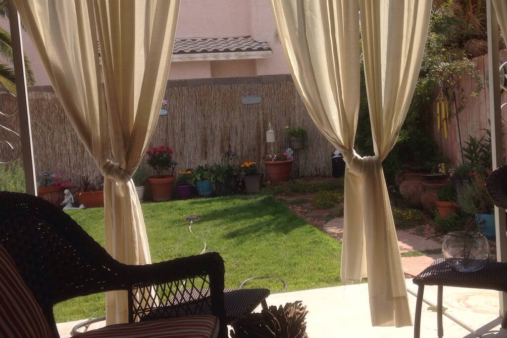 Sitting areas on back patio