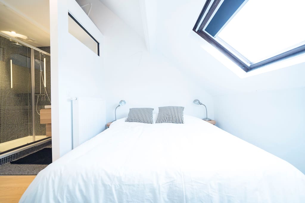 Double king size bed with Brand NEW bathroom ensuite (rain shower)