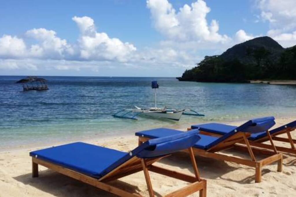 Private beach front