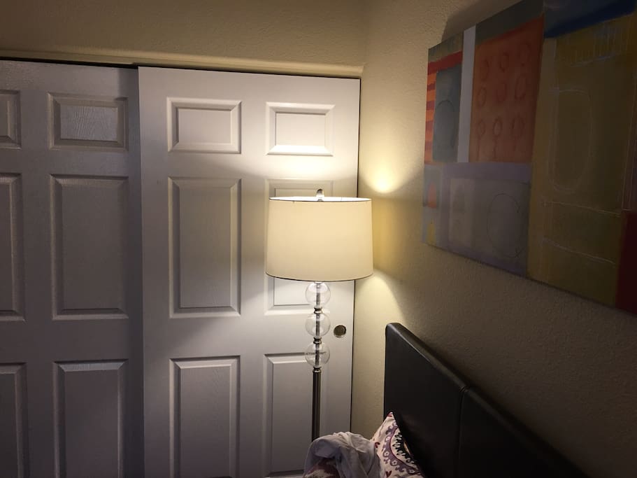 Ample closet space, plenty of hangars provided.