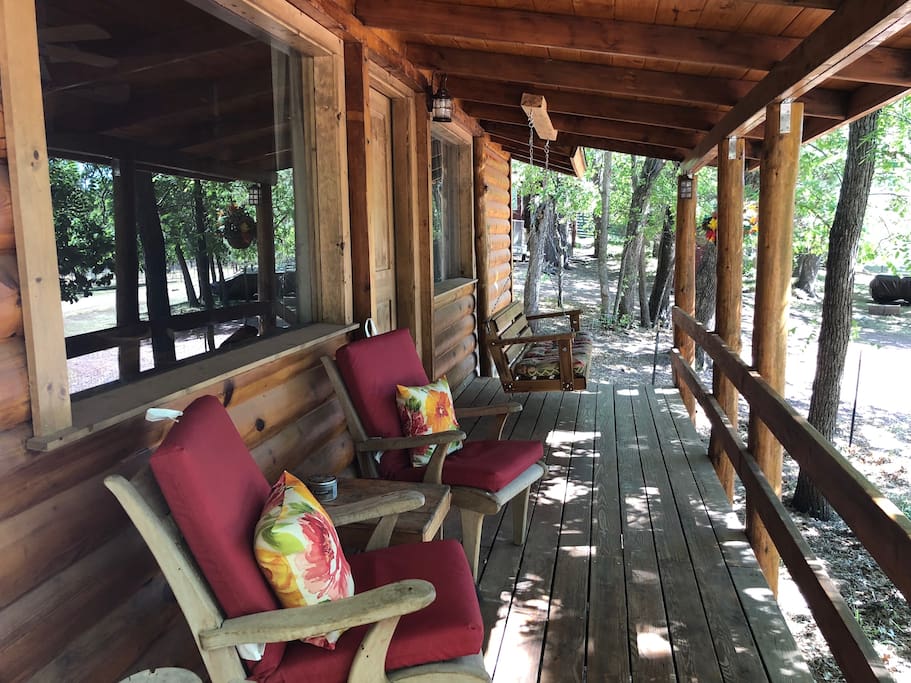 Perfect little porch for sitting, relaxing and watching the wildlife.