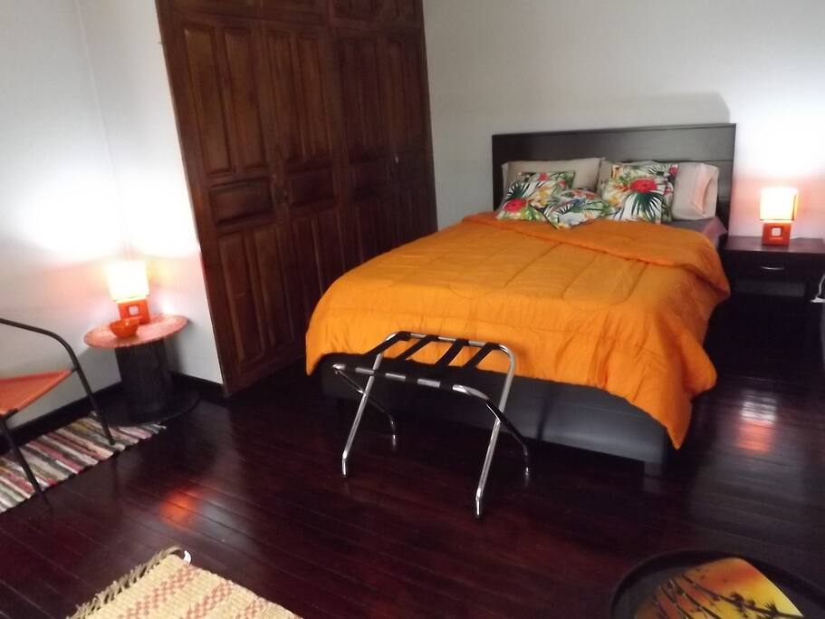 Lovely wood floors, great closet space. Bright, clean and spacious and the most comfortable beds!