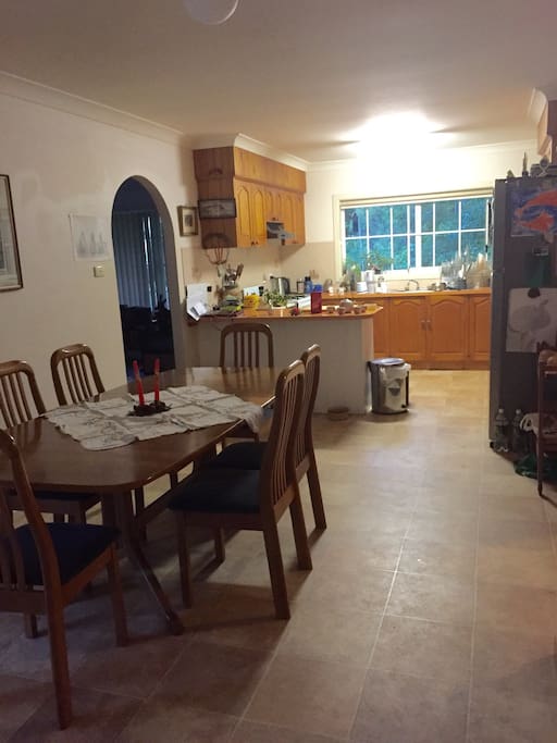 Spacious kitchen dining area for guests to prepare and cook food