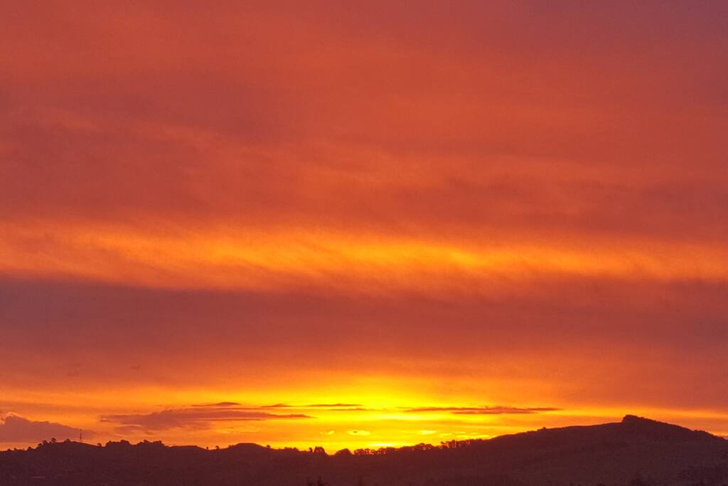 View of sunset to the west