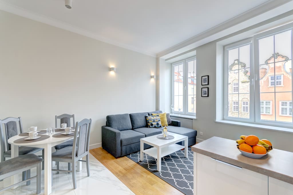 Living room with kitchen