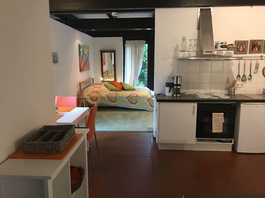 Küchenzeile mit Blick auf Schlafzimmer 1