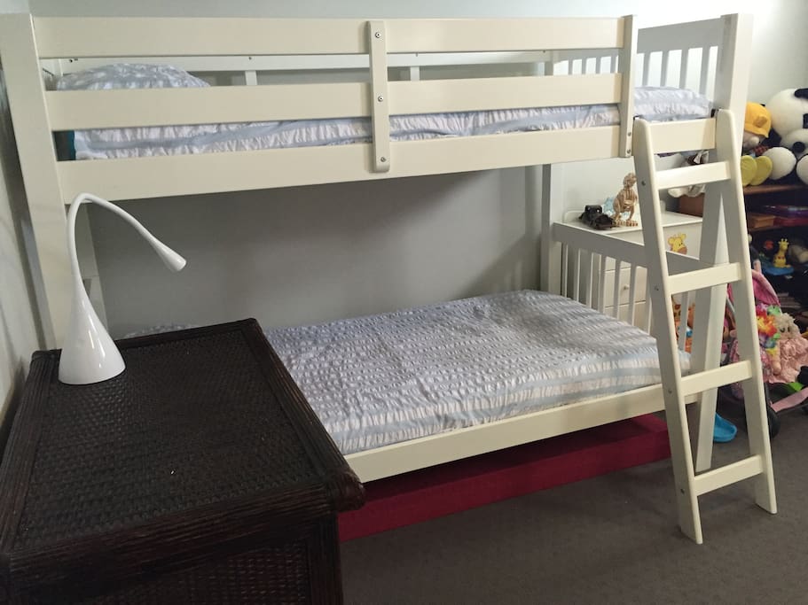 Bunks, spare mattress and cot available