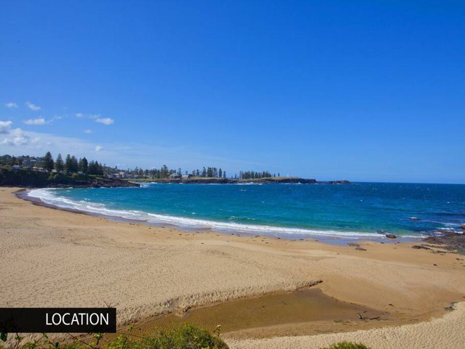 Your local beach, Kendalls Beach has views to lighthouse, golden sand, surf and swimming.