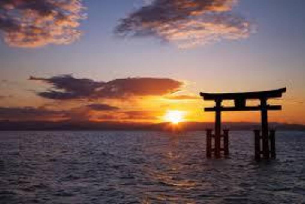 Sun set with Ootorii from Miyajima island