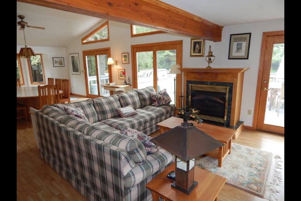 Plenty of glass to enjoy to views. Three doors to the deck.