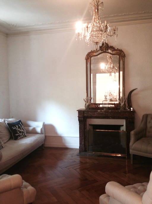 Living room with fire place