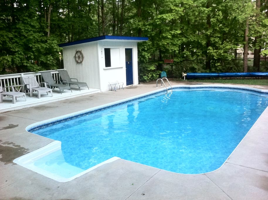 Pool and Cabana in Summer