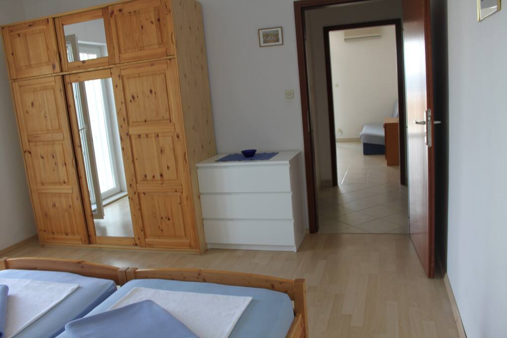A view from the bedroom to the living room